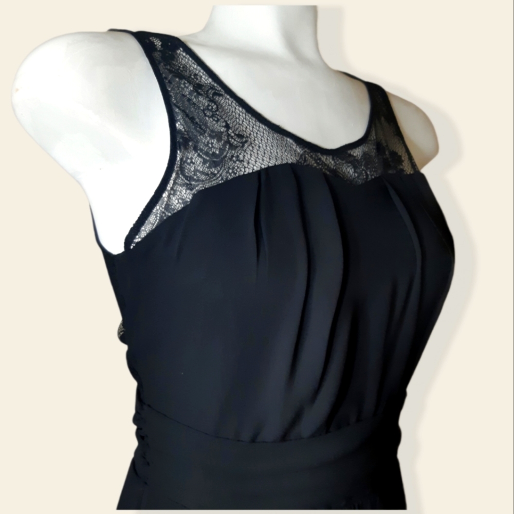 Express fit n flare wrap waist lace shoulder dress - Picture 6 of 11